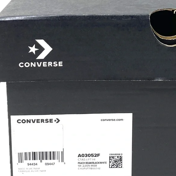 Converse Ctas Lift Platform For Women Sneakers Orange Canvas High Top SB A03052F - Picture 9 of 10